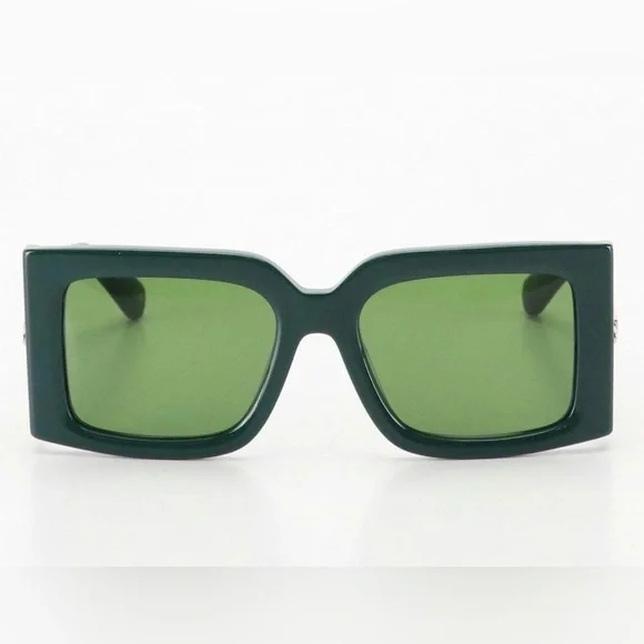 Salvatore Ferragamo SF2032S Green Square Frame Sunglasses w/Case & Box BNIB - Picture 1 of 8